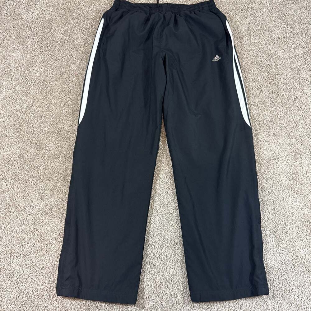Vintage Adidas Track Pants Mens Black White 3 Stripe Climacool Training XL EUC